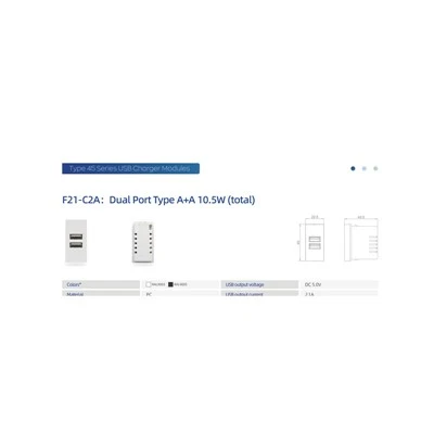 Kahe USB A 10,5 W laadija